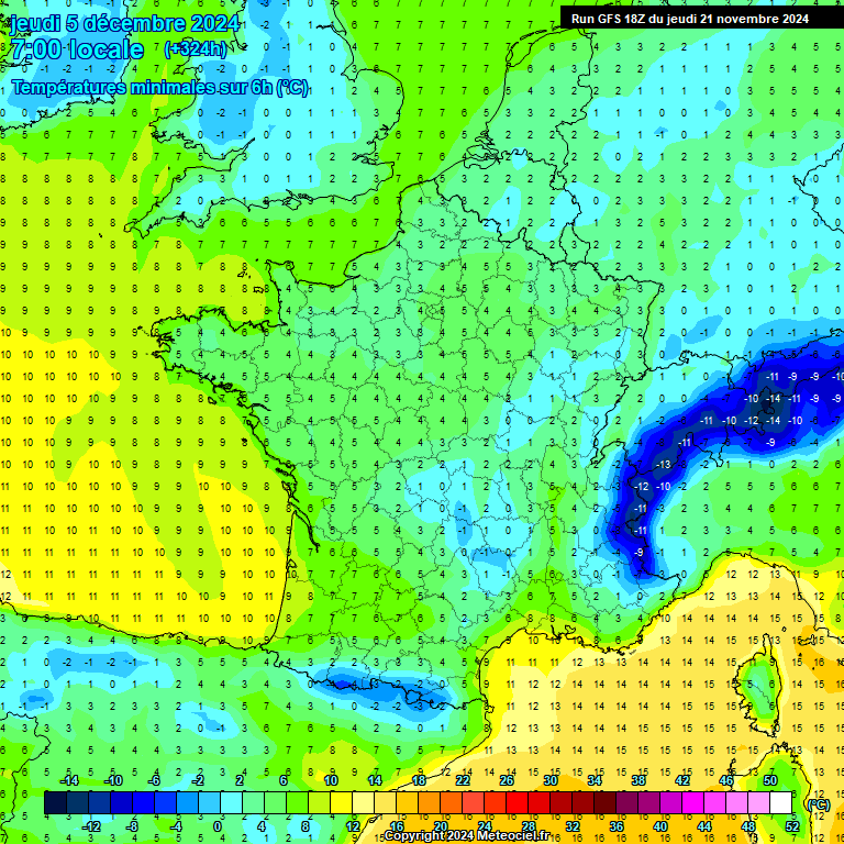 Modele GFS - Carte prvisions 