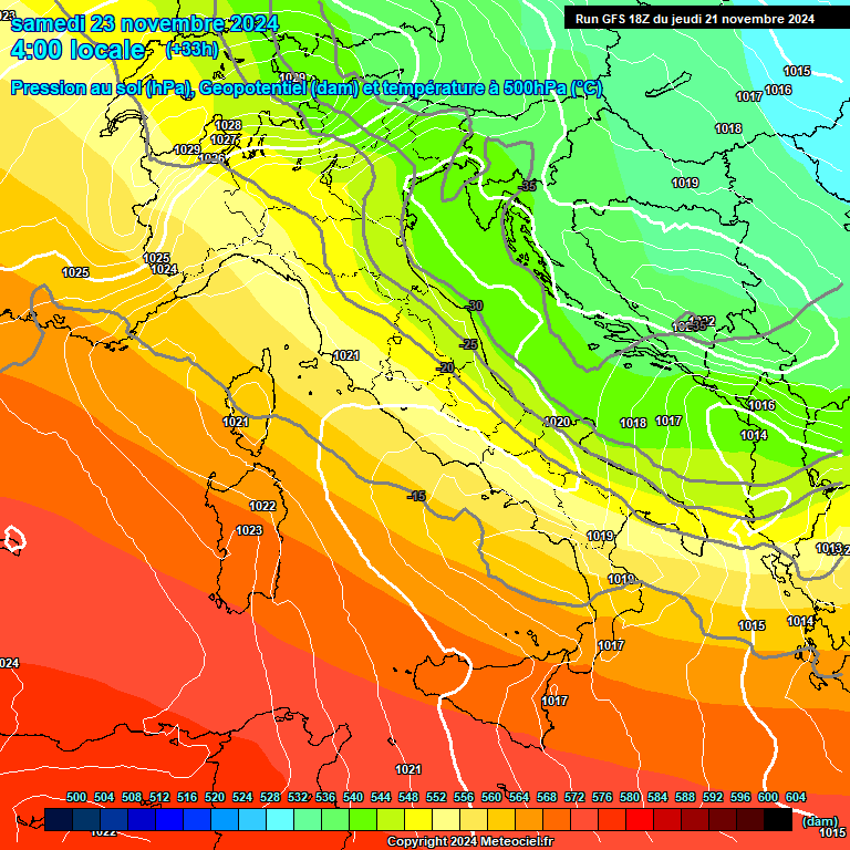 Modele GFS - Carte prvisions 