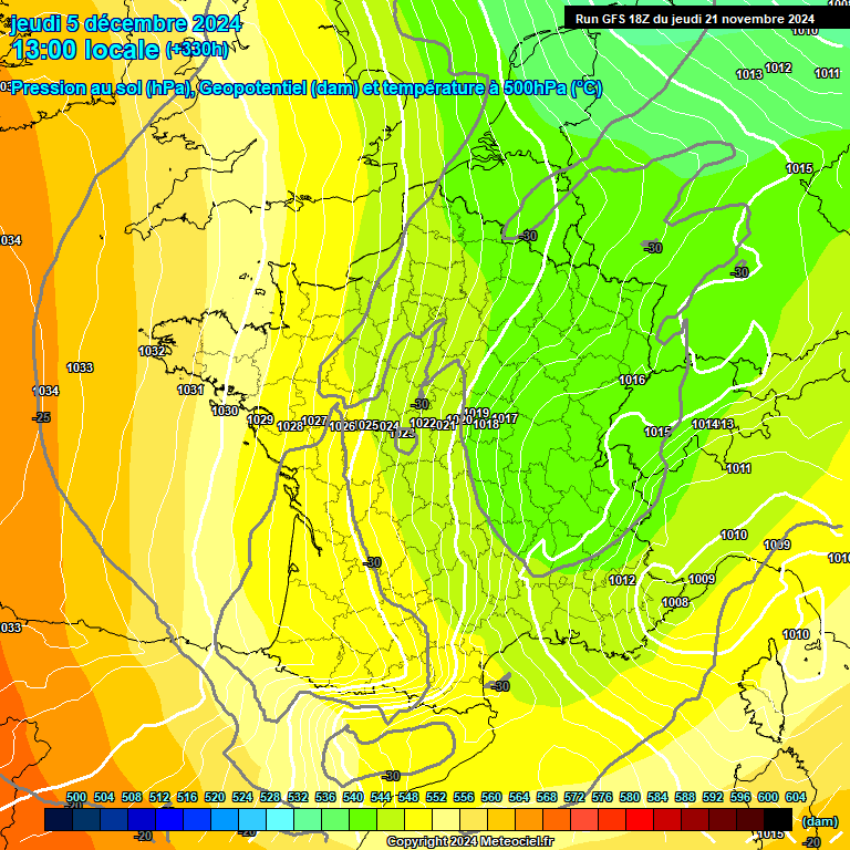 Modele GFS - Carte prvisions 