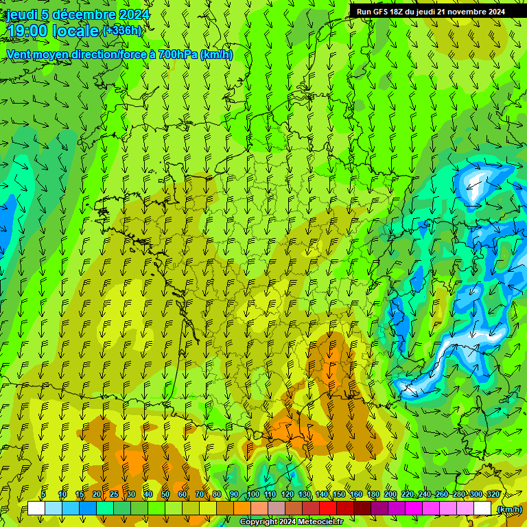 Modele GFS - Carte prvisions 