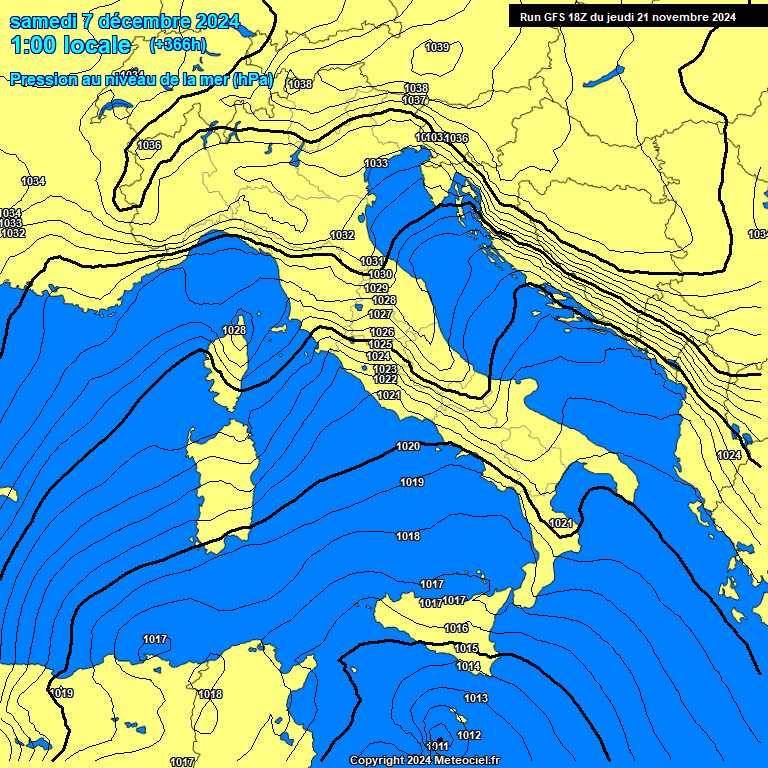 Modele GFS - Carte prvisions 