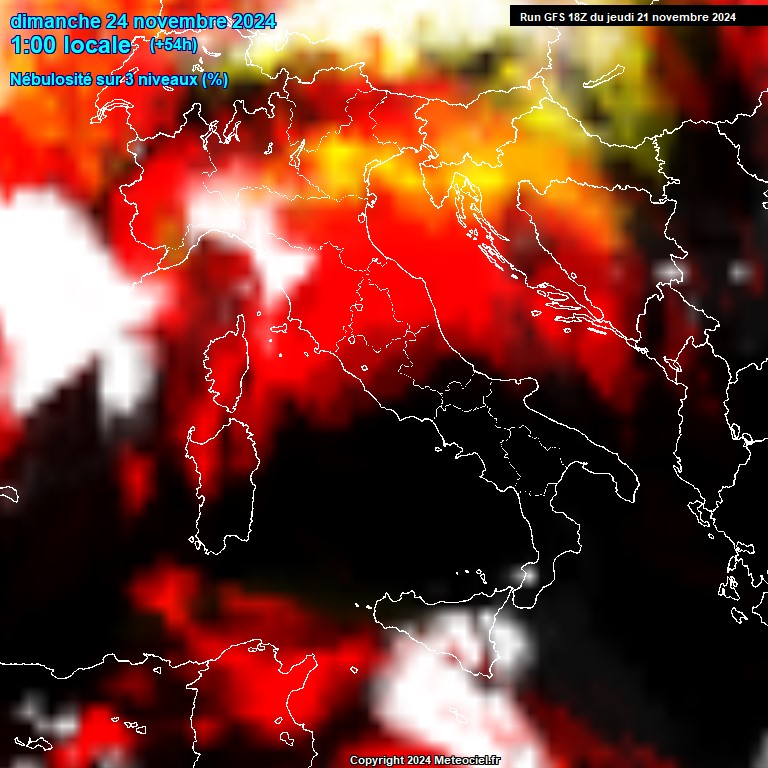 Modele GFS - Carte prvisions 