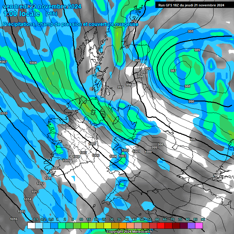 Modele GFS - Carte prvisions 