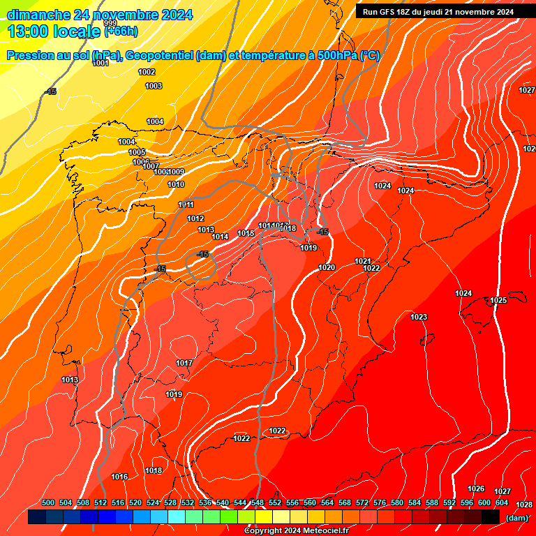 Modele GFS - Carte prvisions 