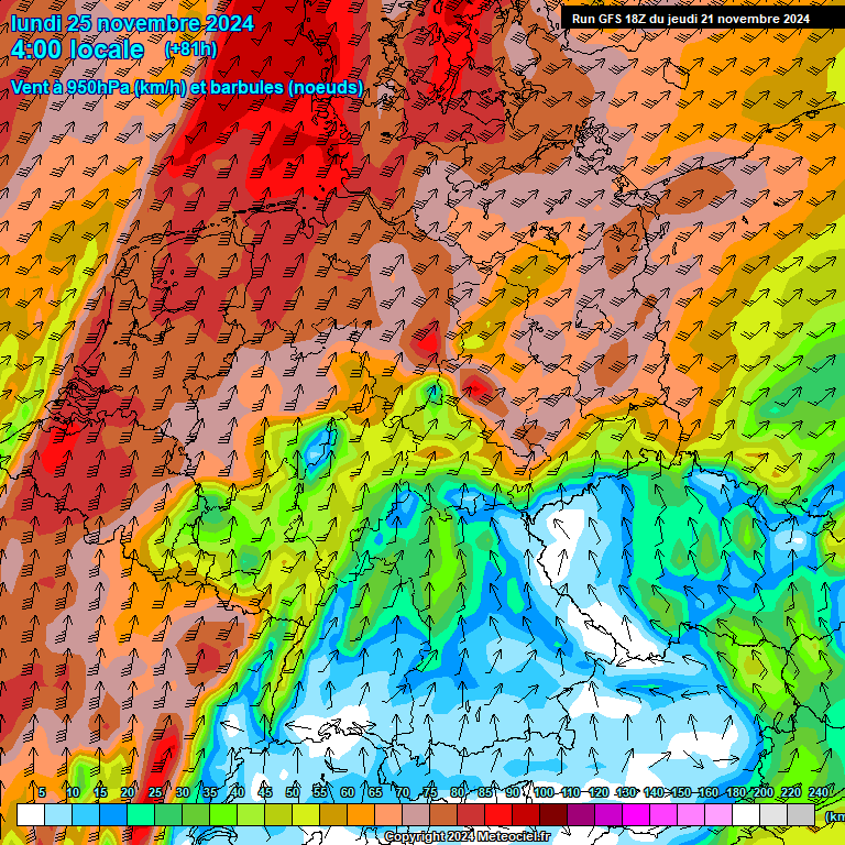 Modele GFS - Carte prvisions 