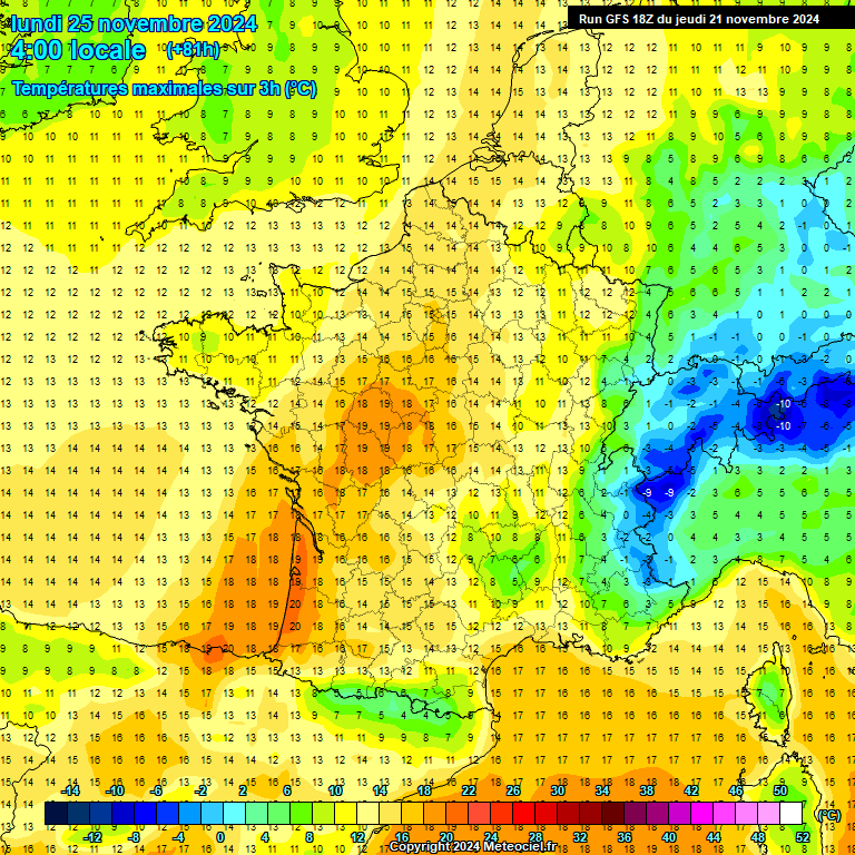 Modele GFS - Carte prvisions 