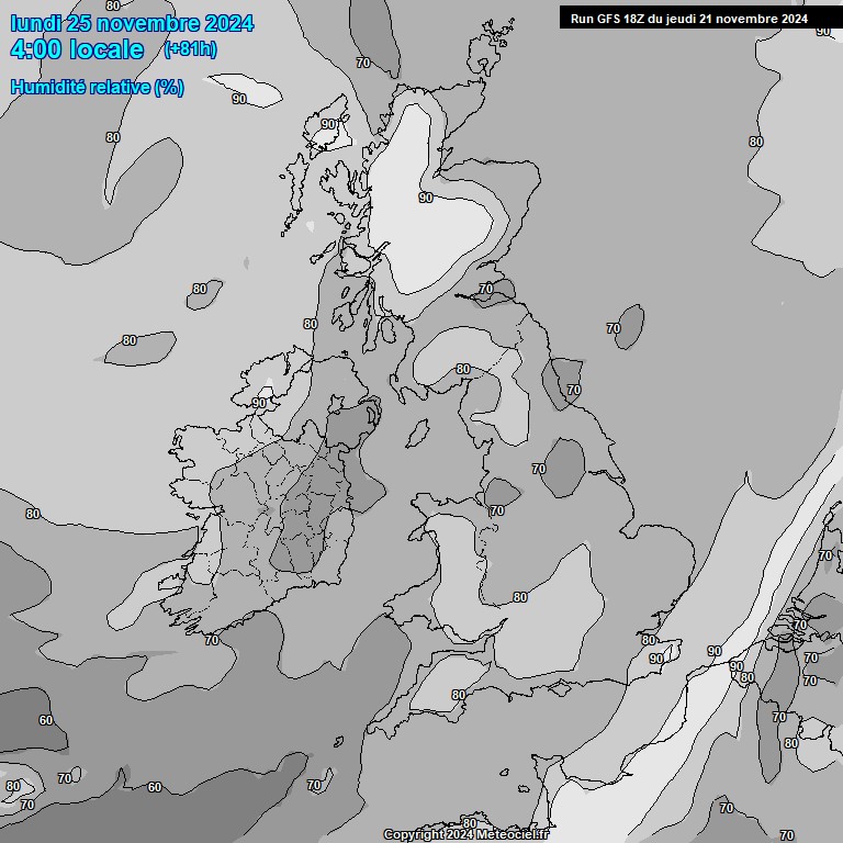 Modele GFS - Carte prvisions 