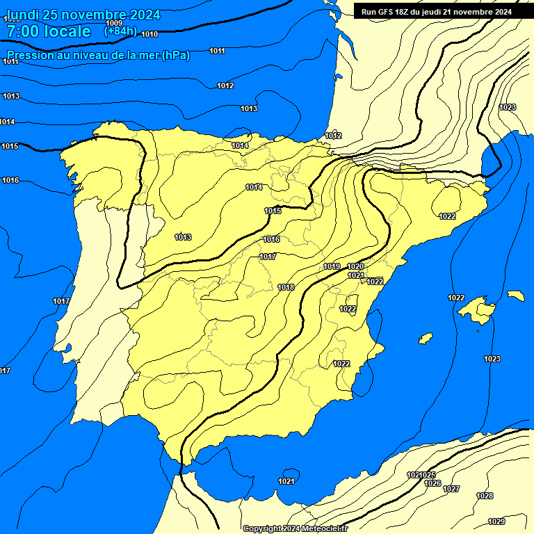 Modele GFS - Carte prvisions 