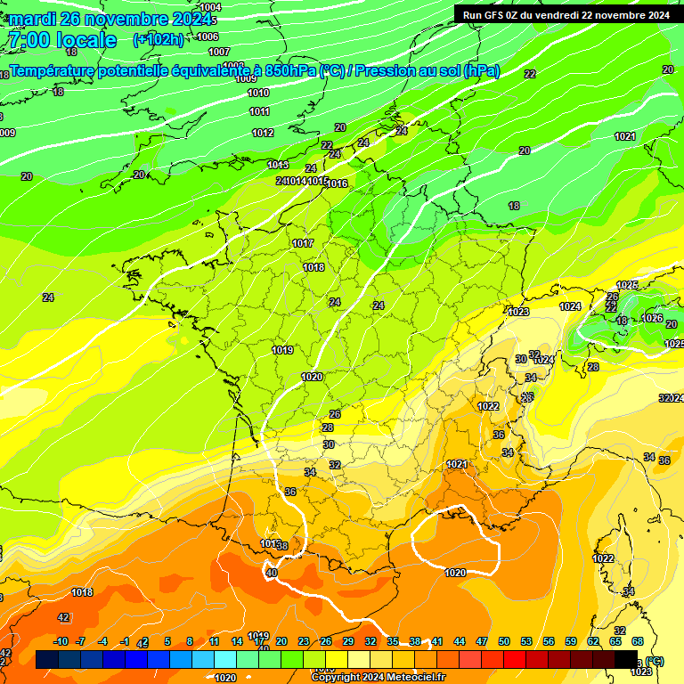 Modele GFS - Carte prvisions 