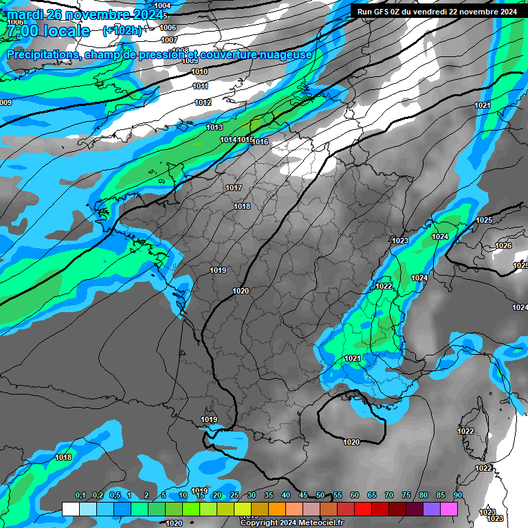 Modele GFS - Carte prvisions 