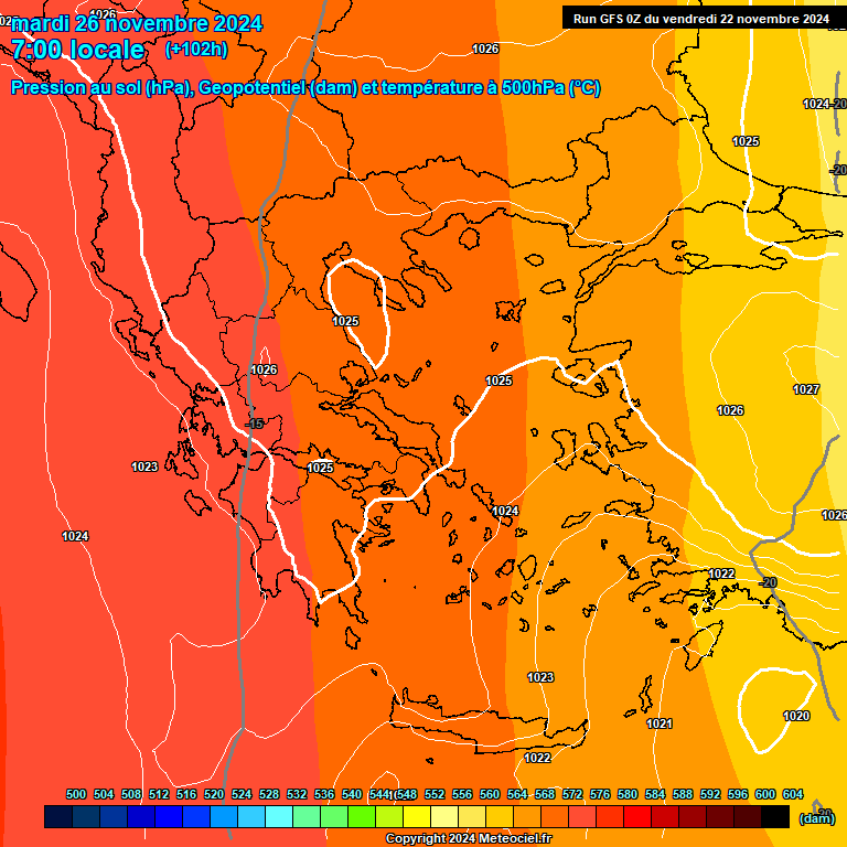 Modele GFS - Carte prvisions 