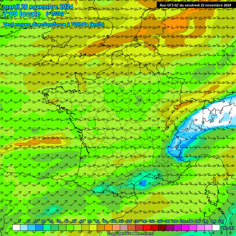 Modele GFS - Carte prvisions 