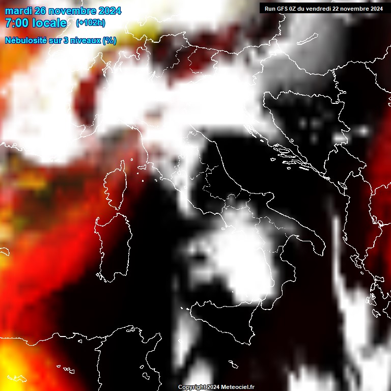 Modele GFS - Carte prvisions 