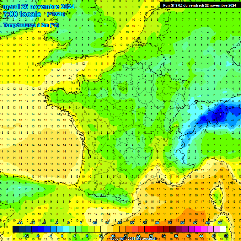 Modele GFS - Carte prvisions 