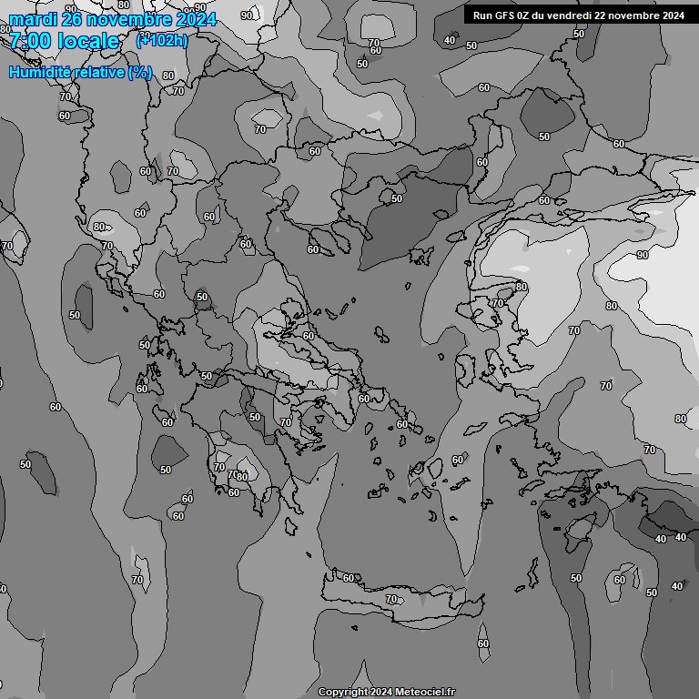 Modele GFS - Carte prvisions 