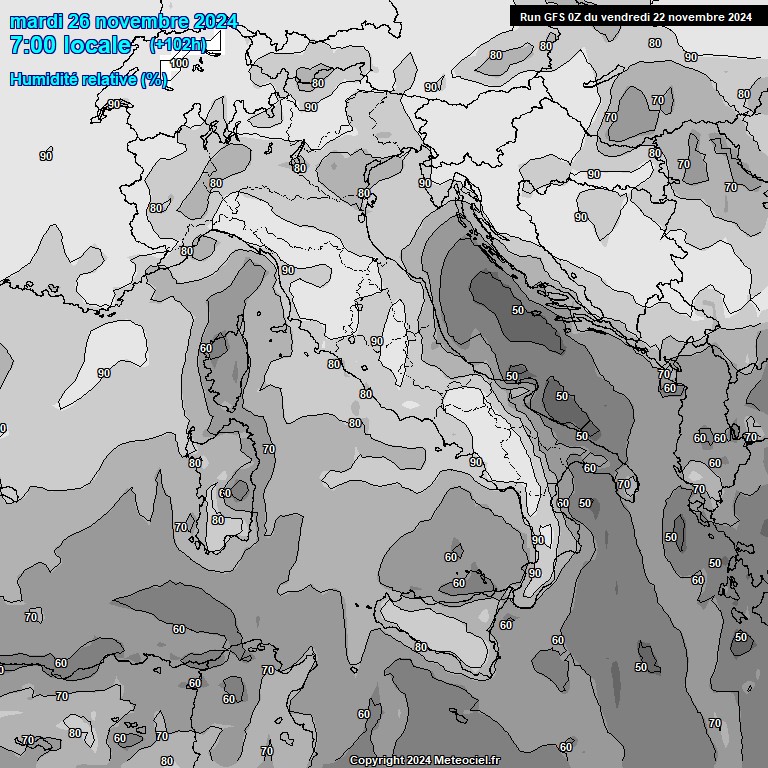 Modele GFS - Carte prvisions 