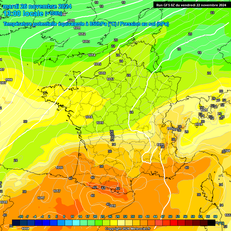 Modele GFS - Carte prvisions 