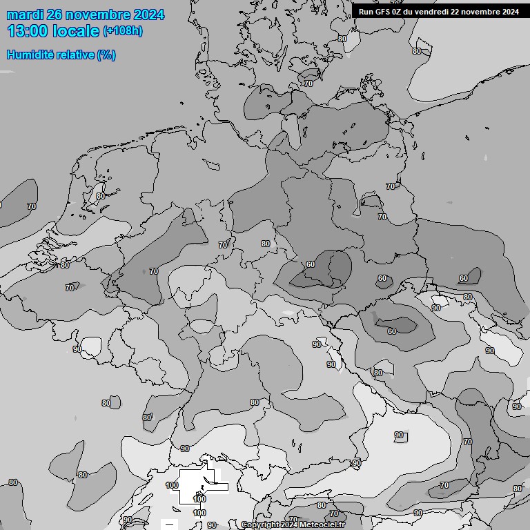 Modele GFS - Carte prvisions 