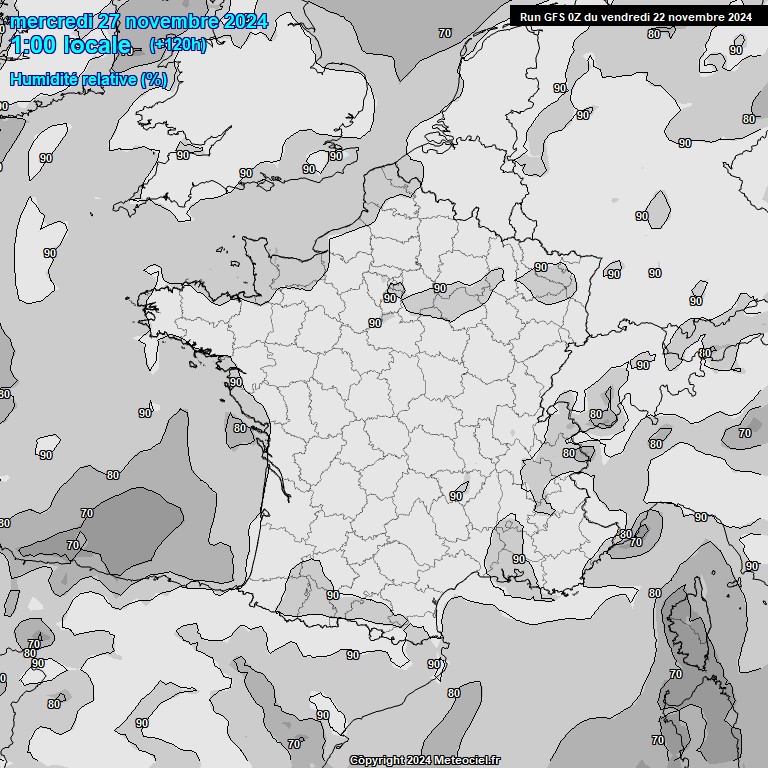 Modele GFS - Carte prvisions 