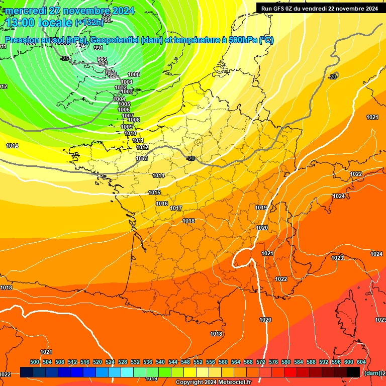 Modele GFS - Carte prvisions 