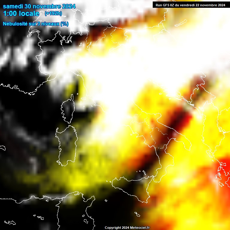 Modele GFS - Carte prvisions 