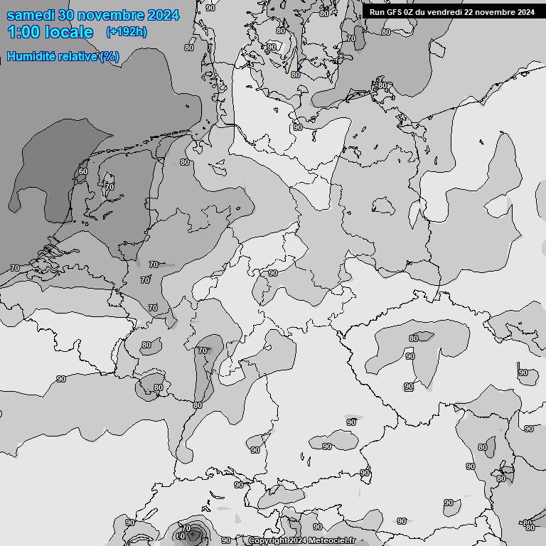 Modele GFS - Carte prvisions 