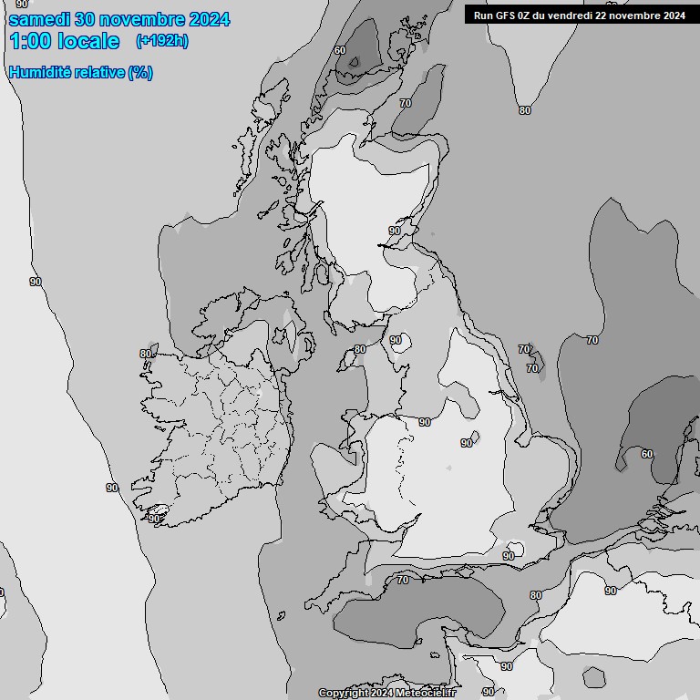 Modele GFS - Carte prvisions 