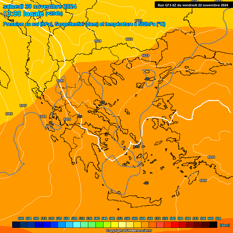 Modele GFS - Carte prvisions 