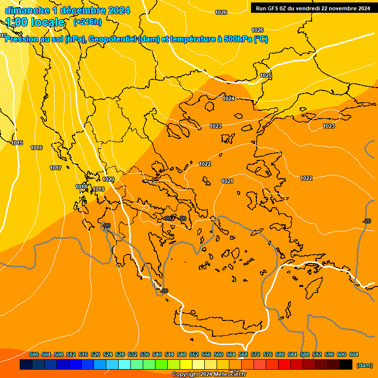 Modele GFS - Carte prvisions 