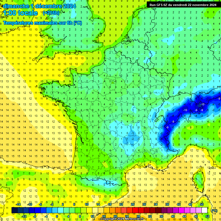 Modele GFS - Carte prvisions 