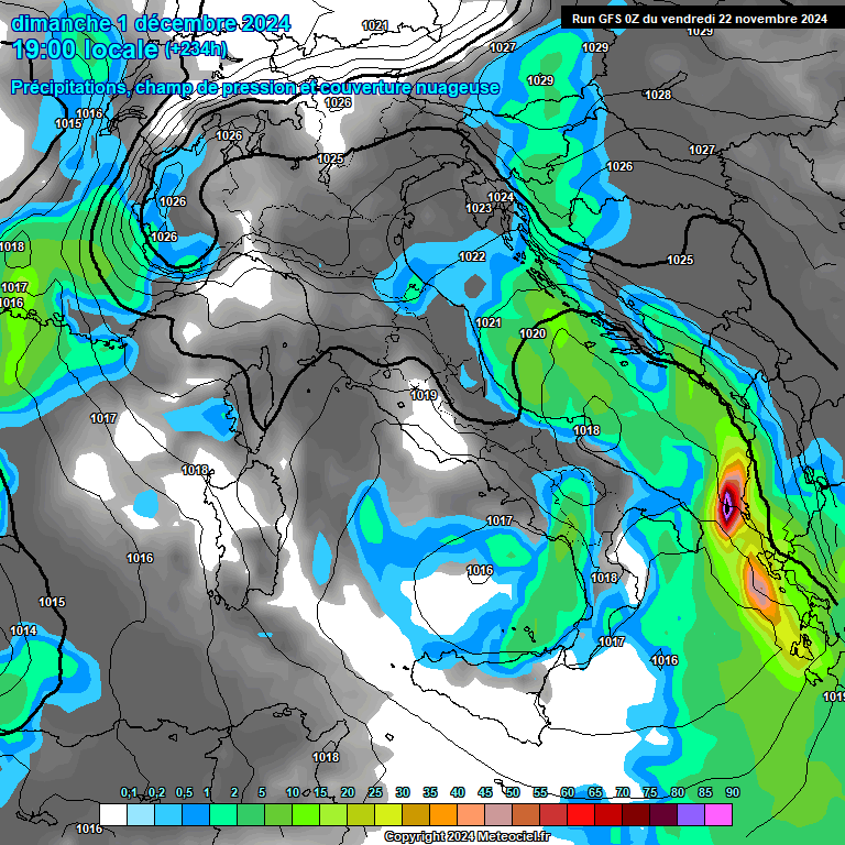 Modele GFS - Carte prvisions 