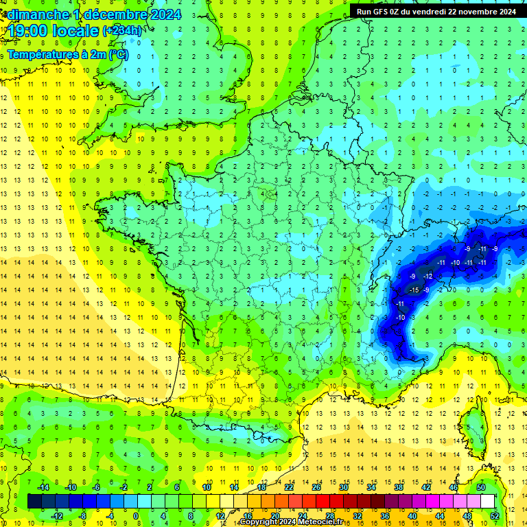 Modele GFS - Carte prvisions 