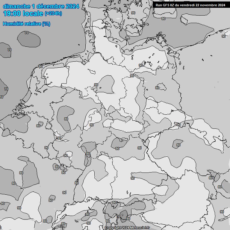 Modele GFS - Carte prvisions 