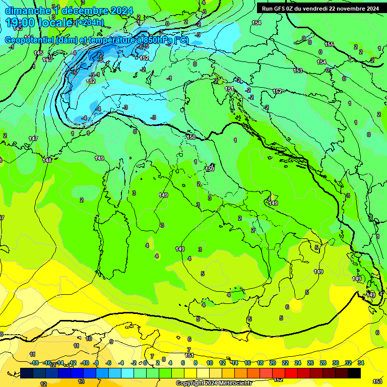 Modele GFS - Carte prvisions 