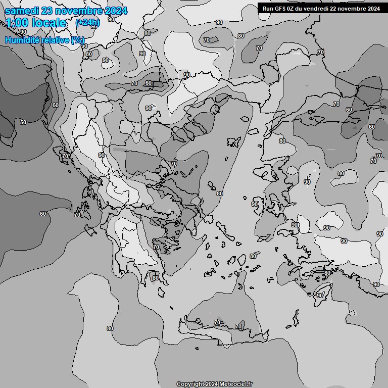 Modele GFS - Carte prvisions 