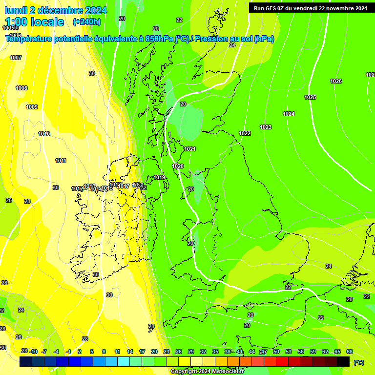 Modele GFS - Carte prvisions 