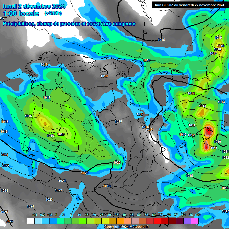 Modele GFS - Carte prvisions 