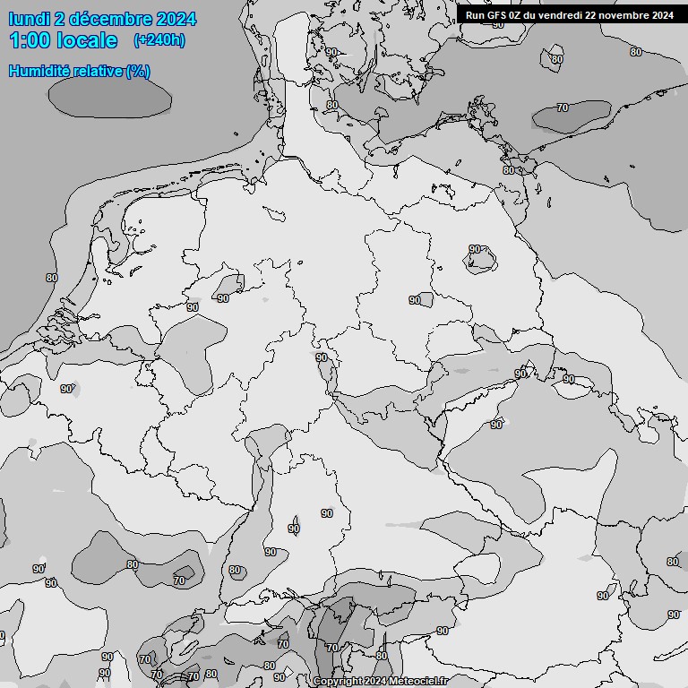 Modele GFS - Carte prvisions 