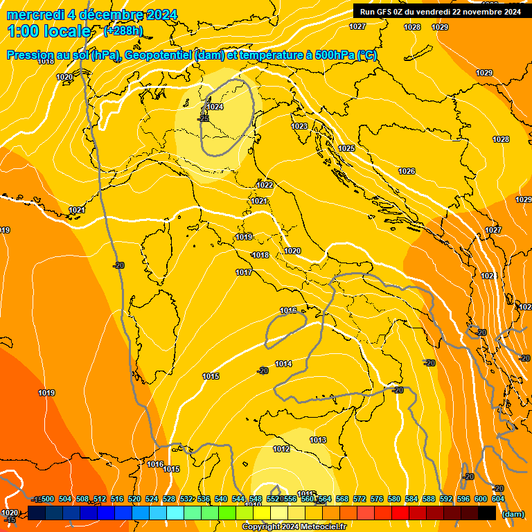 Modele GFS - Carte prvisions 