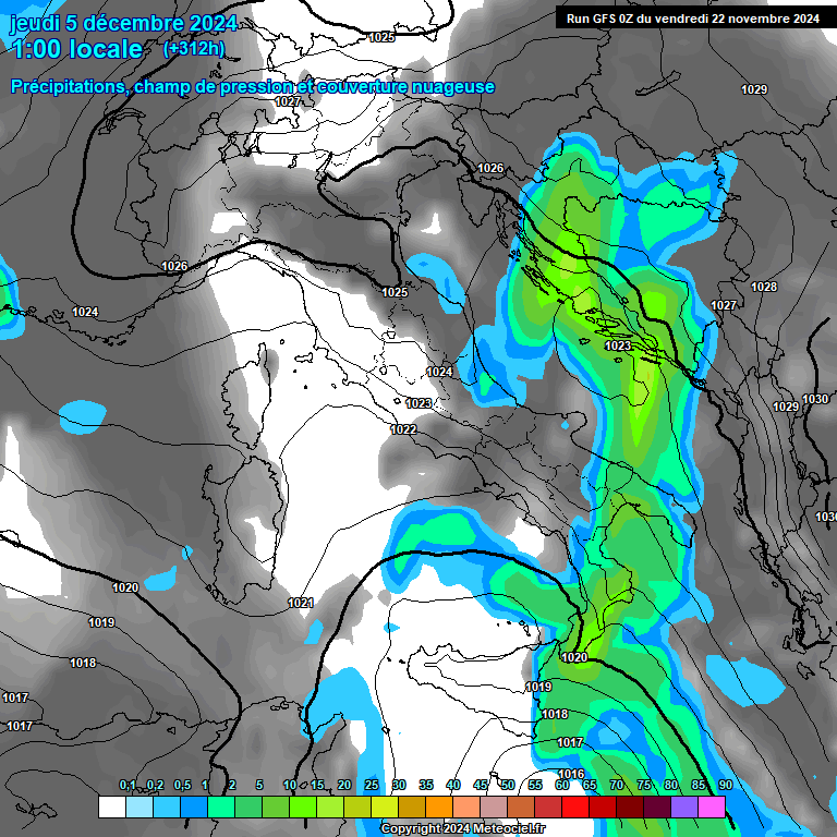 Modele GFS - Carte prvisions 