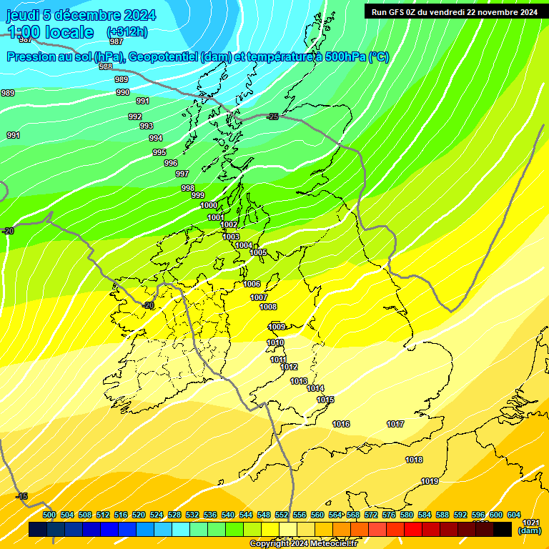 Modele GFS - Carte prvisions 