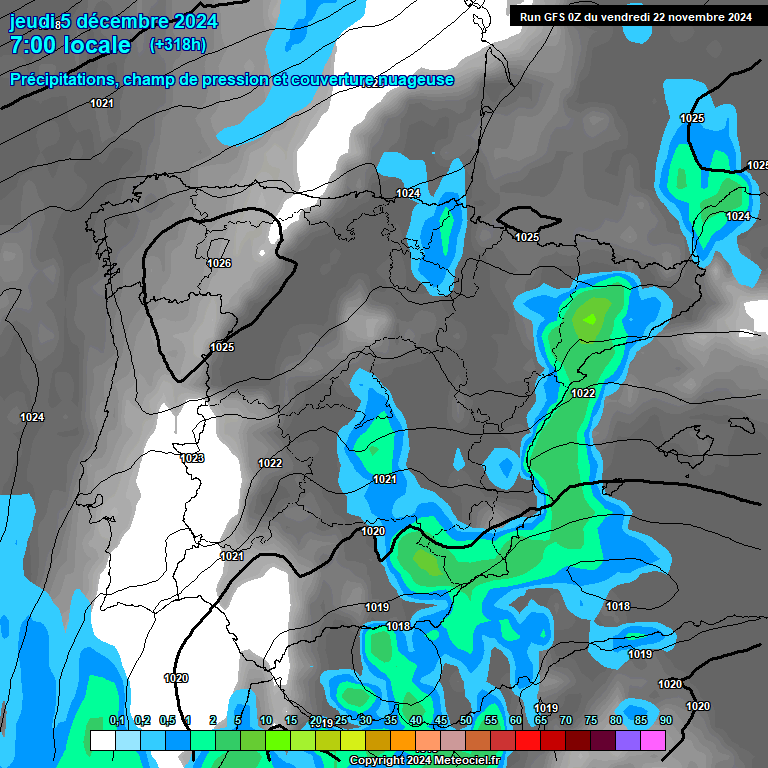 Modele GFS - Carte prvisions 