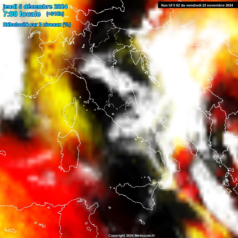 Modele GFS - Carte prvisions 