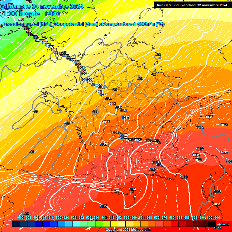 Modele GFS - Carte prvisions 