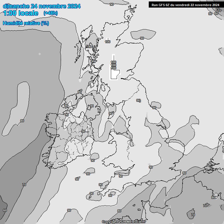 Modele GFS - Carte prvisions 