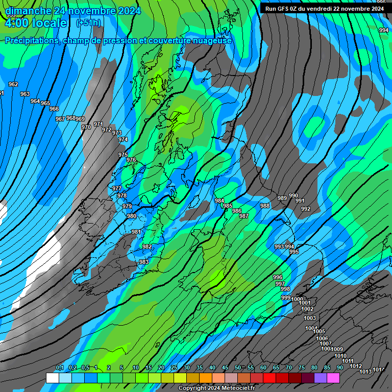 Modele GFS - Carte prvisions 