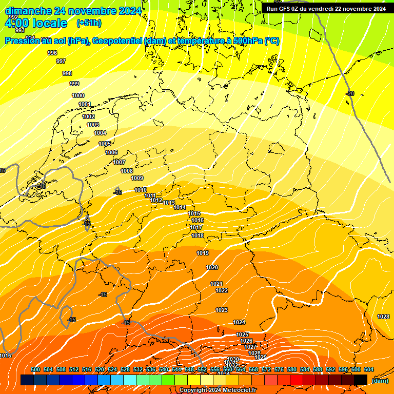 Modele GFS - Carte prvisions 