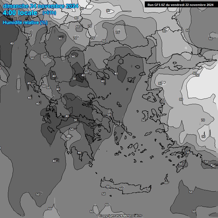 Modele GFS - Carte prvisions 