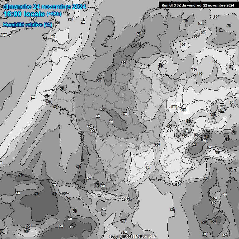 Modele GFS - Carte prvisions 