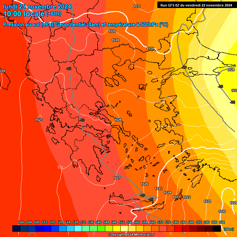 Modele GFS - Carte prvisions 